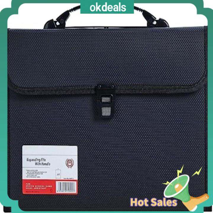 OKDEALS A4 Size Briefcase File Organizer Buckle Closure For School Home