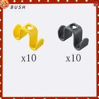 BUSH 20Pcs การประหยัดพื้นที่ ตะขอเชื่อมต่อไม้แขวนเสื้อ สองด้าน ทนทานสำหรับงานหนัก ที่เก็บตะขอแบบเรียงซ้อน ใช้งานได้จริง สีเทาและสีเหลือง ที่แขวนตะขอ ตู้เก็บเสื้อผ้า