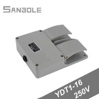 Foot Switch YDT1-16 Pedal Type Silver Contact aluminum shell gray machine tool accessories Double Feet Tread 10A 250V