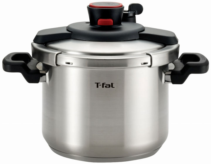 t-fal-p45007-clipso-stainless-steel-dishwasher-safe-ptfe-pfoa-and-cadmium-free-12-psi-pressure-cooker-cookware-6-3-quart-silver