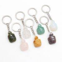 【LZ】❍  Natural Pedra Chaveiros Cão Tartaruga Dinossauro Chaveiros Pequeno Snimal Cura Cristal Decoração Do Carro Cadeia Keyholder 1   10Pcs