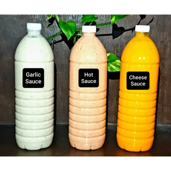 Shawarma Garlic Sauce Hot Garlic Sauce Cheese Sauce Spicy Cheese Sauce