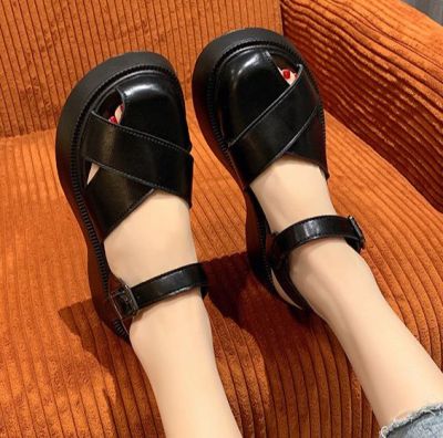 [ส่งเร็วพิเศษ!] SHO-F-77 รองเท้าผู้หญิง รองเท้าหนังสังเคราะห์ รองเท้าลำลองสไตล์มินิมอล รองเท้า แฟชั่นน่ารัก สไตล์เกาหลี