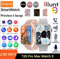 สมาร์ทวอท์ชซีรี่ส์9 2.09นิ้ว T20ของแท้ Pro Max NFC โทรผ่านบลูทูธกันน้ำกีฬาออกกำลังกายจอ HD สำหรับโทรศัพท์แอนดรอยด์ซัมซุงฮัวเหว่ยเสี่ยวหมี่ IQOO RELAME