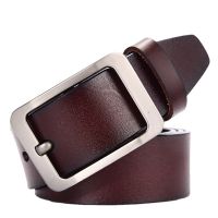 Sabuk Pria 3.8CM Lebar Sabuk Kulit Asli Pria Merek Desainer Pria Fashion Bisnis Kualitas Tinggi Kulit Sapi Sabuk Pria