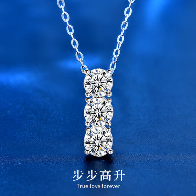 925 Sterling Silver Necklace Ornament Womens Niche Moissanite Full Diamond Word Clavicle Pendant Ins Factory In Stock Wholesale