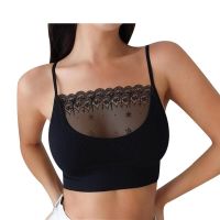 Women Sexy Chest Crop Tops Intimates Lace Patchwork Bra Seamless Bras Bustier Wrap Top Tube Bandeau Camisoles Spaghetti Strap