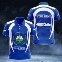 2023 NEW Style Customize El Salvador Map &amp; Coat Of Arms Unisex Adult Polo Shirtsize：XS-6XLNew product