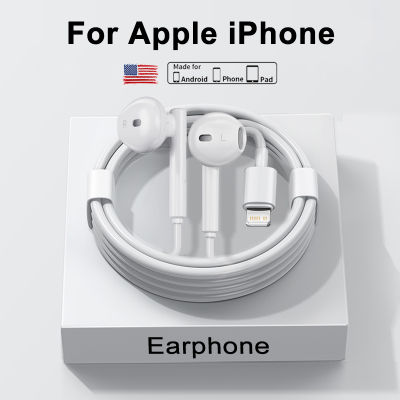 สำหรับ Apple Original หูฟังสำหรับ 14 13 12 11 Pro Max Mini Lightning หูฟัง X XS XR 7 8 Plus SE หูฟังบลูทูธแบบมีสาย