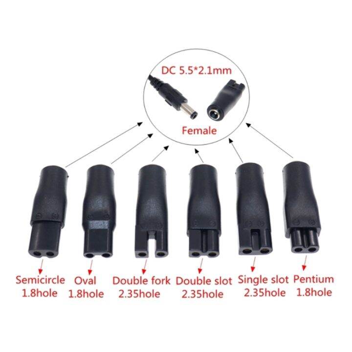 อะแดปเตอร์ปลั๊กตัวเมีย-dc5-5x2-1mm-8ชิ้นสำหรับเครื่องโกนหนวดเครื่องฟอกเสียง