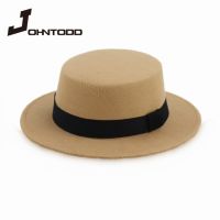 Women Fall Winter Vintage  Bucket Classic Retro Jazz Ladies Female Fashion  Top Hat Fedoras Cotton Felt Caps Flat Casual Girl