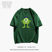 HUANGYOYO เสื้อยืด100% ผ้าฝ้ายแขนสั้นสำหรับผู้หญิงลายการ์ตูนอนิเมะคอกลม