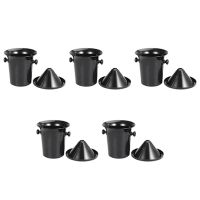 Wine Dump Black Plastic Wine Spittoon - Standard Size with Black Funnel Champagne Bucket