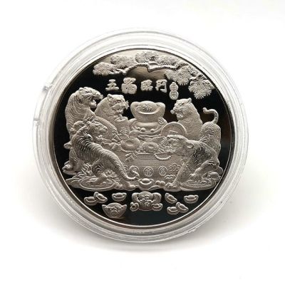 คอลเลคชั่น1ชิ้น12เหรียญปีนักษัตรของจีนปี2022สิบสองราศีเหรียญทองวัวเสือสินค้าตกแต่งเหรียญที่ระลึก