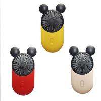 Disney พัดลมการ์ตูนมิกกี้ Kipas Angin Kecil ส่องสว่างแบบพกพา,ชาร์จ Usb มือถือมินินักเรียนฤดูร้อนกลางแจ้งของขวัญลมใหญ่น่ารัก