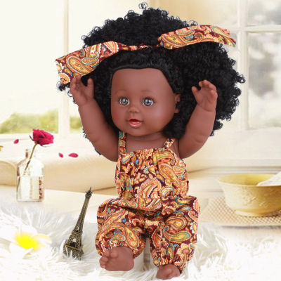 American Reborn Black Doll Handmade Silicone Vinyl Baby Soft Lifelike Newborn Baby Doll Toy Girl Christmas Gift