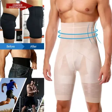 Men High Waist Control Panties Tummy Trimmer Abdomen Male Body Shaper Legs  Thigh Slimming Underwear