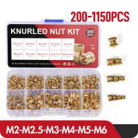 M2 M2.5 M3 M4 M5 M6 ทองแดงใส่ถั่วหญิงด้ายทองเหลือง Knurled Embedment Nuts Assortment Kit ชุดสำหรับ 3D การพิมพ์ฉีด-ef2