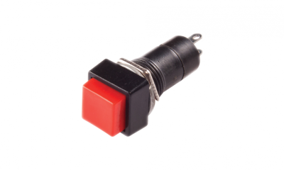 SPST momentary switch 2A 250V / 4A 125V (Square Red) - COSW-0608