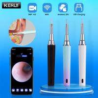 KERUI 5MP Visual Ear Sticks Endoscope Camera Wireless Earpick 6 Silicone Ear Spoon Cleaner USB Rechargeable Mini Camera Otoscope Health Accessories