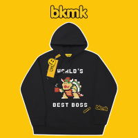 BKMK เสื้อโค้ตทรงหลวมโอเวอร์ไซส์ผ้าคอตตอนแนวสตรีทของผู้ชายเสื้อกันหนาวมีฮู้ดอเมริกันโมเสคแฟชั่น