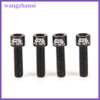 Wangzhansi สกรูด้ามมือจับจักรยาน M5x17mm 4ชิ้น/ถุงเกียร์แสงประกายคงที่อะลูมินัมอัลลอย