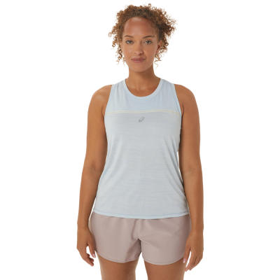 ASICS :  RACE TANK WOMEN RUNNING เสื้อ ผู้หญิง เสื้อ เสื้อกล้าม ของแท้  SKY/CREAM