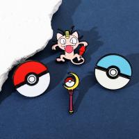 【LZ】►  Pokémon Anime Cartoon Figures Broche Pikachu Charmander Squirtle Model Badge Aluno Esmalte Pins Presentes de Natal para Crianças