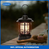 CONGDI LED Camping Lanterns, USB ไฟฉายพกพาแบบชาร์จไฟได้ Survival ไฟตกแต่งสำหรับแคมป์ไฟเฮอริเคนฉุกเฉินไฟดับบ้านในร่มกลางแจ้ง