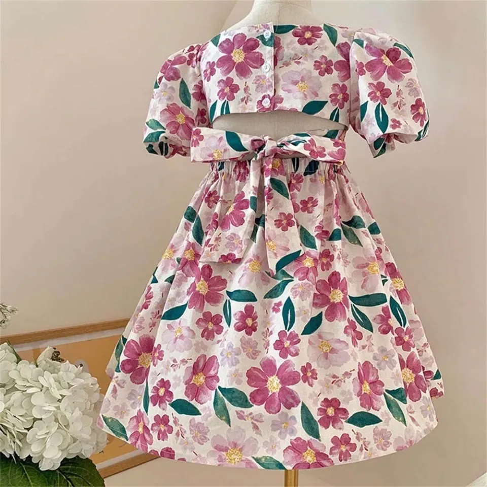 TAGOLD Toddler Girls Solid Color Pearl Net Yarn Bowknot Birthday Party  Flowers Gown Kids Dresses Beige 6-7 Years - Walmart.com