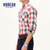 MBBCAR เสื้อเชิ้ตลายตารางล้างใจย้อมสีเน็คไทสำหรับเด็กสำหรับผู้ชาย,เสื้อซับในแขนยาวผ้าบางสไตล์คลาสสิกฤดูใบไม้ร่วงที่เข้ามาใหม่ฤดูใบไม้ร่วง