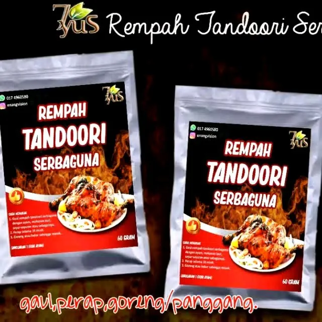 7YUS REMPAH TANDOORI SERBAGUNA 60G | Lazada