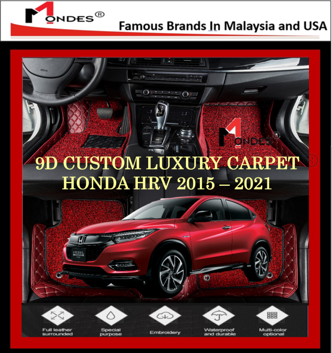 (MADE IN MALAYSIA) HONDA HRV HRV 2015 2021 LEATHER LUXURY 9D CARMAT