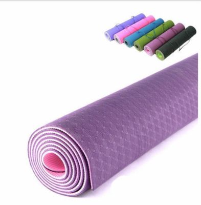 ✣☽✟ New TPE Yoga Mat Double Color Extension Thickening Tpe Sport Yoga Fitness Mat 6mm