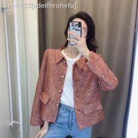 ✗☬卐 sdeifhruhvfu Jaqueta moda feminina design tweed casaco curto elegante de escritório primavera e outono