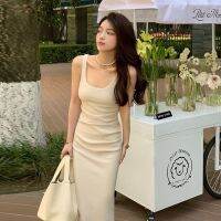 เดรสแบบมีเข็มขัดผอมโชว์สุดหรูดูฮิปกระเป๋าสลิงๆ2023ฤดูร้อน Dress Model Baru