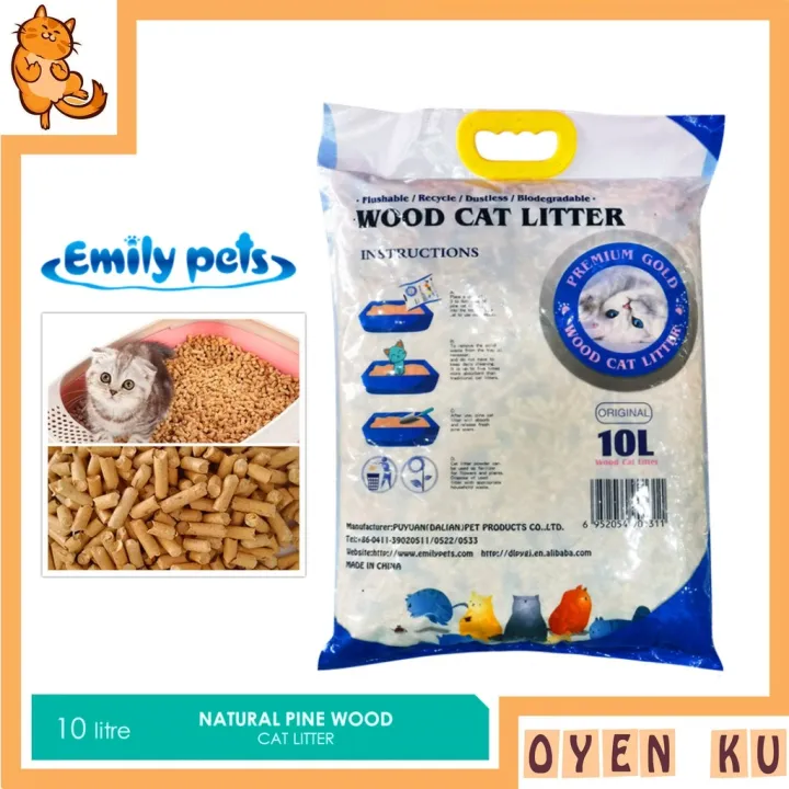 cat litter (PAYDAY SALE) Emily Pets Pine Wood Cat Litter 10 Litre / 5