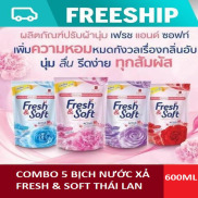 Quà Tết 2022 Combo 5 Bịch Nước Xả Vải Fresh & Soft Thái Lan 600ml Bịch