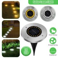 【LZ】◑  Carregamento automático Luzes subterrâneas do gramado Lâmpadas solares enterradas para jardim Pathway Decor Luz da paisagem 20LED 4pcs