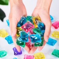 【cw】 50PCS Laundry Ball Beads Portable Stains Film Laundry Gel Capsules Travel Washing Liquid Household Cleanning Detergent