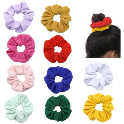 Solid Color Liverpool Fabric Scrunchie Elastic Hair Bands Girls Hair Accessories Headband Kids Ponytail Holder Ornaments Gift