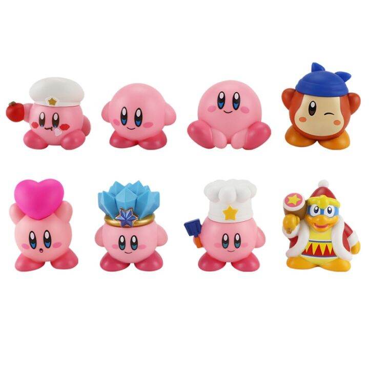 โมเดลการ์ตูนอนิเมะเรื่อง-kirby-4-8ชิ้นของเล่นฟิกเกอร์ตัวการ์ตูนสีชมพูน่ารักเคอร์บี้พีวีซีแอคชั่นฟิกเกอร์น่ารักของขวัญคริสต์มาสสำหรับเด็ก