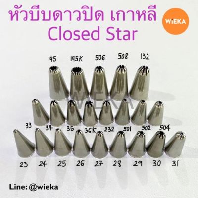 หัวบีบดาวปิด #23/24/25/26/27/28/29/30/31/33/34/35/36K/232/501/502/504/195/195K/506/508/132 หัวบีบเกาหลีClosed star Tip