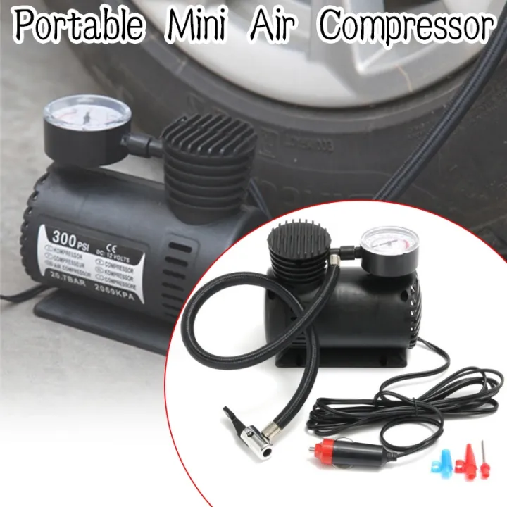 12v Portable Mini Air Compressor 300 Psi Auto Car Electric Tire Inflator Lazada Ph