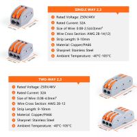 ขั้วต่อสายไฟ SPL 222 Splicing Terminal Blocks ไฟ Led Strip ขั้วต่อไฟฟ้าแบบรวดเร็วสำหรับสายไฟ Housing Electronics