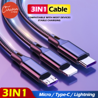 0# Caravan Crew 3 in 1 Cable สายชาร์จเร็ว Lightning + Micro + Type-C สายชาร์จไอโฟน สายชาร์จ