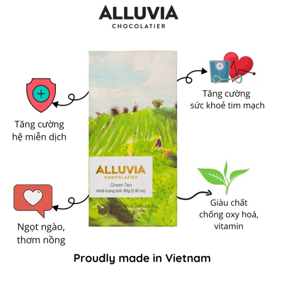 Socola matcha trà xanh nguyên chất nhật bản ngọt ngào alluvia chocolate - ảnh sản phẩm 2