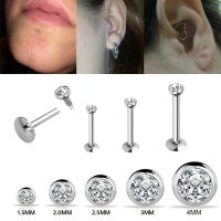 1.2x1.5-4mm AAA Zircon Labret Lip Bar Stud Piercing 16 Gauge Stainless Steel Cartilage Ear Tragus Stud Piercing Earring Body jewellery