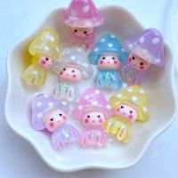 10Pcs New Cute Cartoon Mini Mushroom Octopus Series Flat Back Resin Scrapbooking DIY Jewelry Craft Decoration Accessories Drill Bits  Accessories