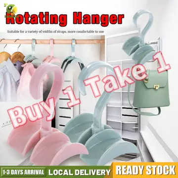 Hook up Creative Rotating Four-Claw Hook Multifunctional Wardrobe Bag  Storage Hook Nail-Free Plastic Tie Hanger (Color : B)